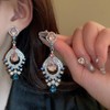 Xerling Multi-colored Rhinestone Crystal Dangle Drop Chandelier Earrings Bridal Statement