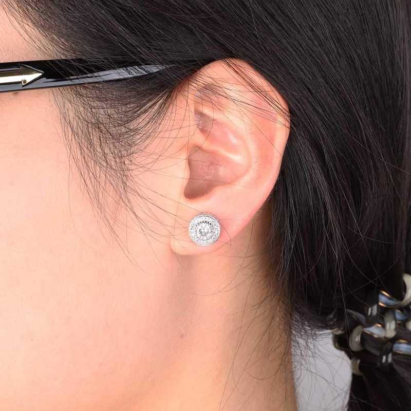 24K Gold Plated Iced Out CZ Hip Hop Stud Earrings