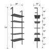 Shahoo Ladder Shelf, 5-Tier Bookshelf with Metal Frame, Open Display