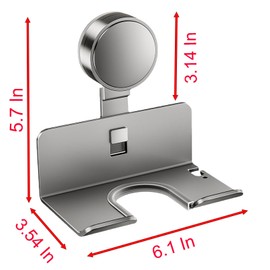 Hair Dryer Holder, 6.1 in x 5.7 in Carbon Steel Sucked Type Wall Mounted Transparent Plastic Hair Dryer for Bathroom Rack (Clear)