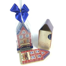 Leonidas House Tin Gift Box, 250g, Two Beautiful Colours (Cream)