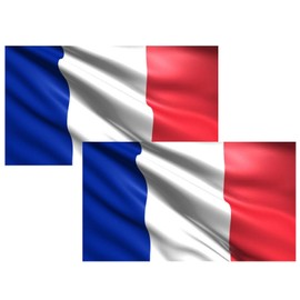 Super Mundo - 2 Large French Flags for Indoor and Outdoor Use 60 x 90 cm, 2 National Flags France (60 x 90 cm)
