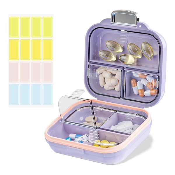 Goffing Goffing Travel Pill Organizer Box with Labels, 7 Compartments