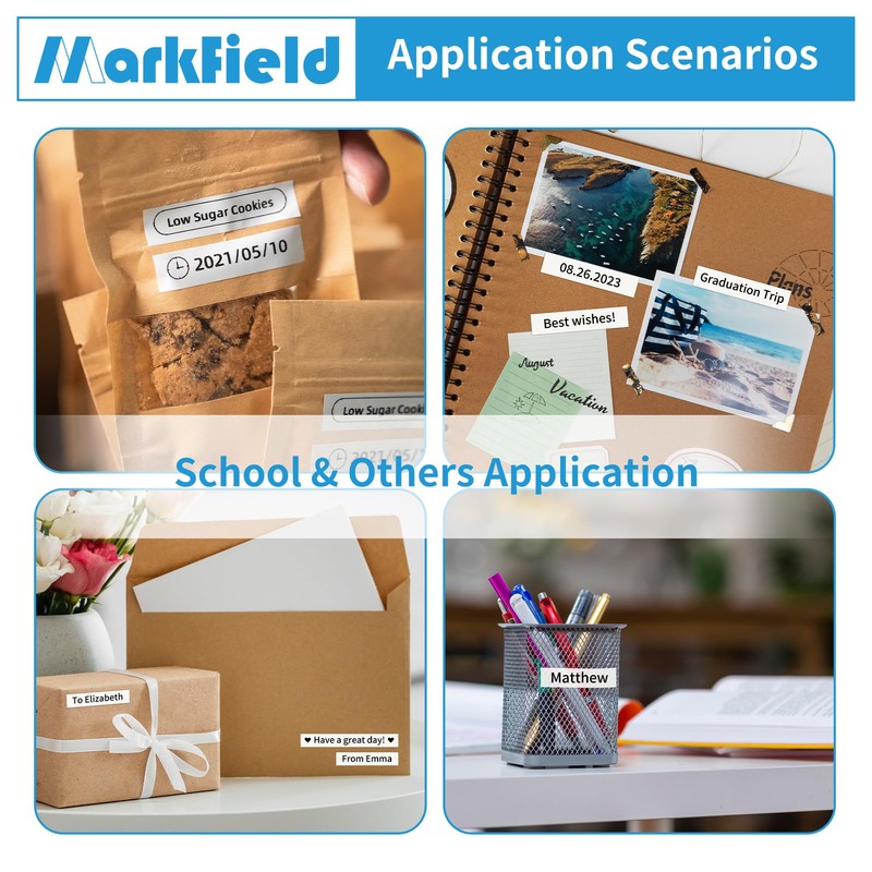 MarkField 3x MarkField Kompatibel mit Dymo LetraTag Etikettenband, Kompatibel für