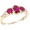LetsBuyGold 925 Sterling Silver Natural Ruby Womens Trilogy Ring -