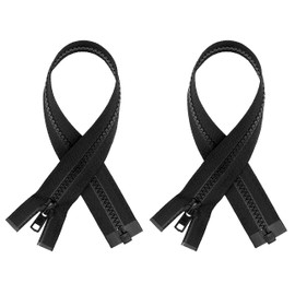 #5 Molded Black Plastic YKK® Separating Zippers (2 Pieces Per Pack) (8" Inches)