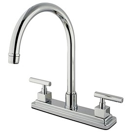 Kingston Brass KS8791CQLLS Claremont 8" Centerset Kitchen Faucet, 8" Spout Reach, Polished Chrome