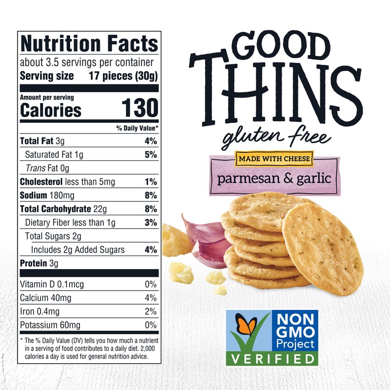 Good Thins Parmesan & Garlic Rice & Cheese Snacks Gluten