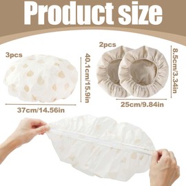 QOCUILC Set of 3 Bread Proofing Hoods, Ideal as a Cover for Proofing Baskets and Food, and 2 Proofing Baskets Linen Mat. Perfect for Home Bakers and Professional Baking Experts, multicoloured