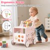 HONEY JOY Baby Push Walker, 8-in-1 Wooden Kids Ice Cream