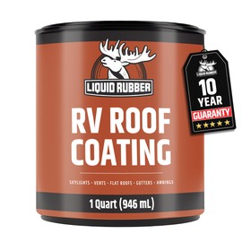 Liquid Rubber RV Roof Sealant- Professional-Grade Solar Reflective Flexible Waterproof Membrane Coating for EPDM, TPO, Fiberglass & Aluminum Camper & Travel Trailers- Brilliant White, 1 Quart
