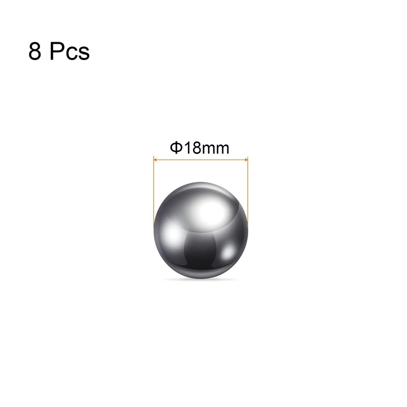 sourcing map 8pcs Precision Balls 18mm Diameter G10 Chrome Steel