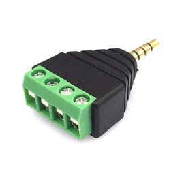 RUITEXUN 3.5mm (1/8") 4 Pole TRRS Stereo AV Male to 4-Screw Terminal Stereo Female Headphone AUX Balun Connector Converter Adapter