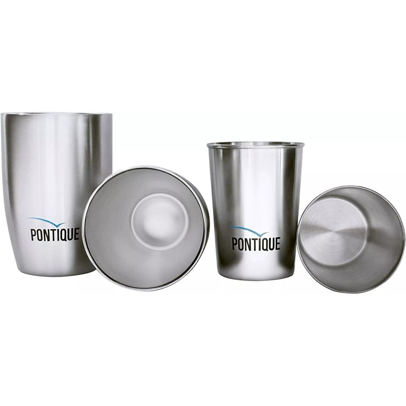Pontique Stainless Steel Cups Set of 4 - Small &