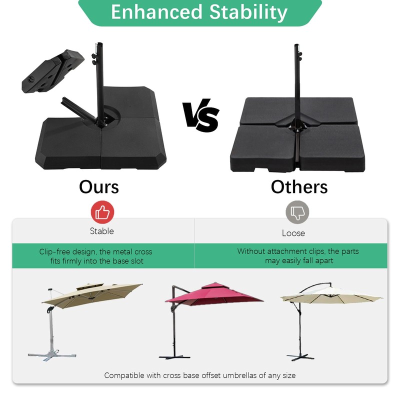 4 Pcs Heavy Duty Water and Sand Fillable Patio Umbrella