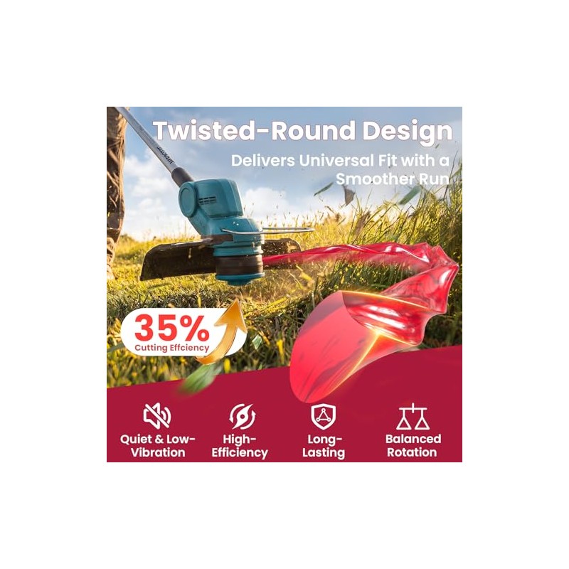 YWTESCH 0.095" Twisted Round Trimmer Line - 400 Feet