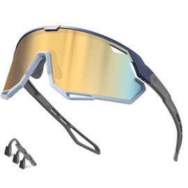 Bircenpro Sports Glasses Sunglasses for Men Women - UV Protection Cycling Glasses Cycling Glasses for Running, MTB, Golf, Road Bike and Cycling