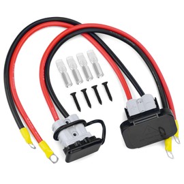1 Pair 50Amp Battery Quick Connect Disconnect Connector,8 AWG, 1.3 FT Battery Cable Connector, 600 V Battery Disconnect Wire Harness Plug Kit with Cover Dust/Mounting Bracket