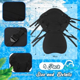 Wesiti 4 Pcs Kayak Seats Thickened Padded Kayak Seat with Back Support for Sit on To...