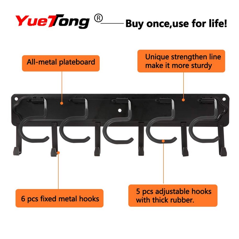 YueTong 68" All Metal Garden Tool Organizer,Adjustable Garage Wall Organizers