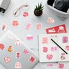 120pcs Bookish Pink Cartoon Stickers, Waterproof Reusable Reading Stickers