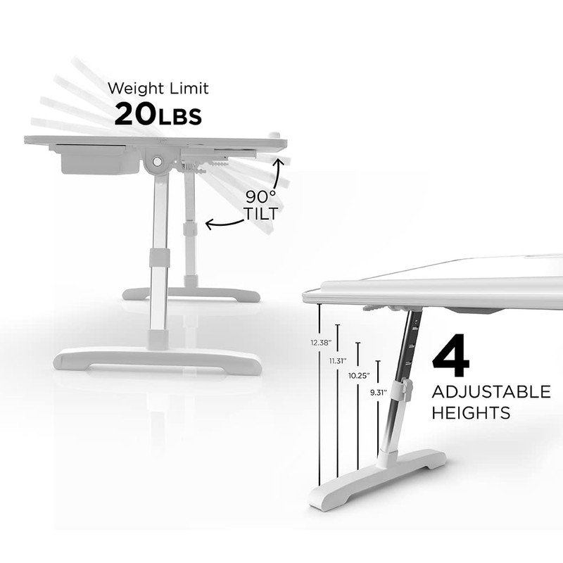 Limitless TotalDesk Portable Workstation and Lap Desk with Adjustable Height
