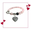 Rose Quartz Essential Oil Diffuser Bracelet with Heart Charm