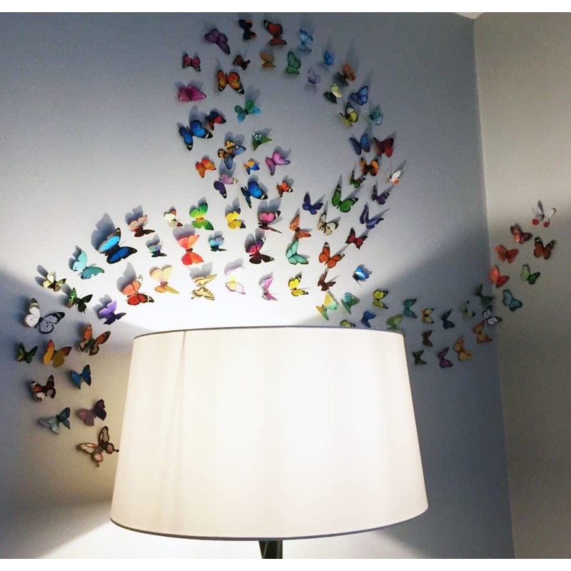80 PCS Butterfly Wall Decals, 3D Butterfly Wall Decor Stickers