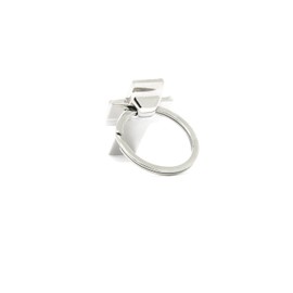 Metal Cross Keyring, silver
