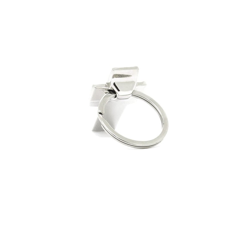 Metal Cross Keyring, silver