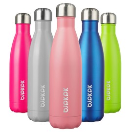 BJPKPK - Botellas de agua aisladas de 17 oz/500 ml, botellas de agua de acero inoxidable, botellas de agua deportivas para mantener el frío durante 24 horas y caliente durante 12 horas, botellas de