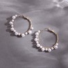 Fremttly Geometric Hoop Pearls Heart Moon Star Stud Earrings 14k