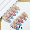 Summer Flower Press on Nails Almond Medium Fake Nails with