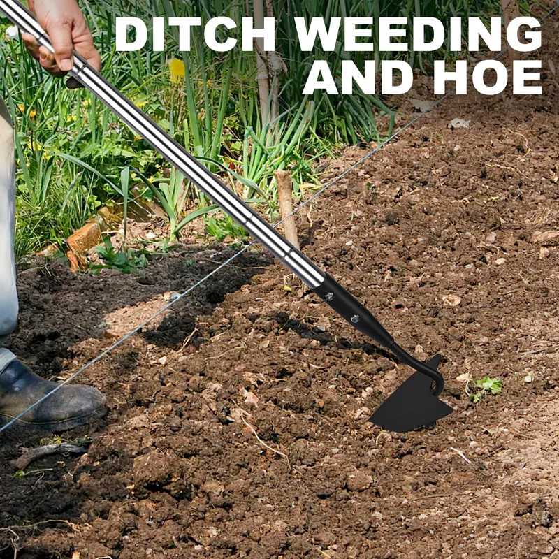 YEELOR Warren Hoe, Carbon Steel Triangle Garden Hoe with Stainless