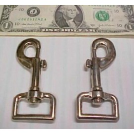 SherrodSurplus 2 Stainless Steel Spring Snap Swivels, Flat Web Strap Dog Pet Leash Collar, Boat