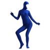 Gaoin Face Open Zentai Spandex Bodysuit (Medium, Blue)