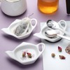 Tea Bag Coaster Set of 6 White Ceramic Tea Bag
