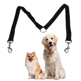 Lotsdonxia Dual Adjustable Dog Leash Splitter, Convertible Dog Lead for Two Small to Medium-Sized Dogs, Black Color, for Walking Together