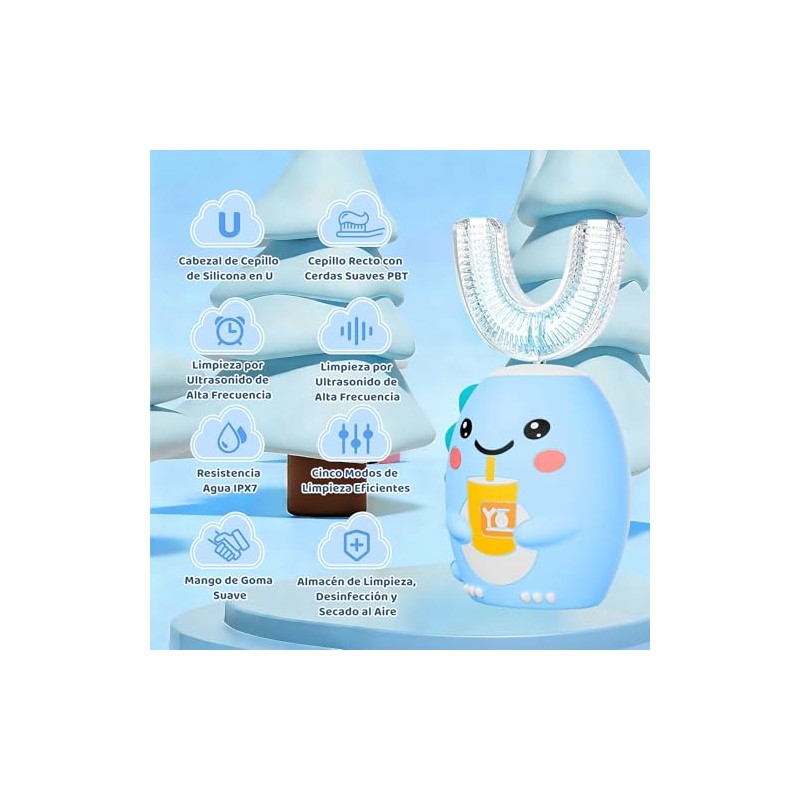 Toketa Cepillo de Dientes Electronico para Niños, Diseño en forma