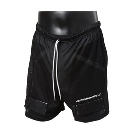 Winnwell Mesh Jock Athletic Short- Breathable Short for Sport Protection with Protection Cup - Hockey, Football, Soccer Shorts for Senior, Youth, Men, Boys Gears (Youth, Medium) Black