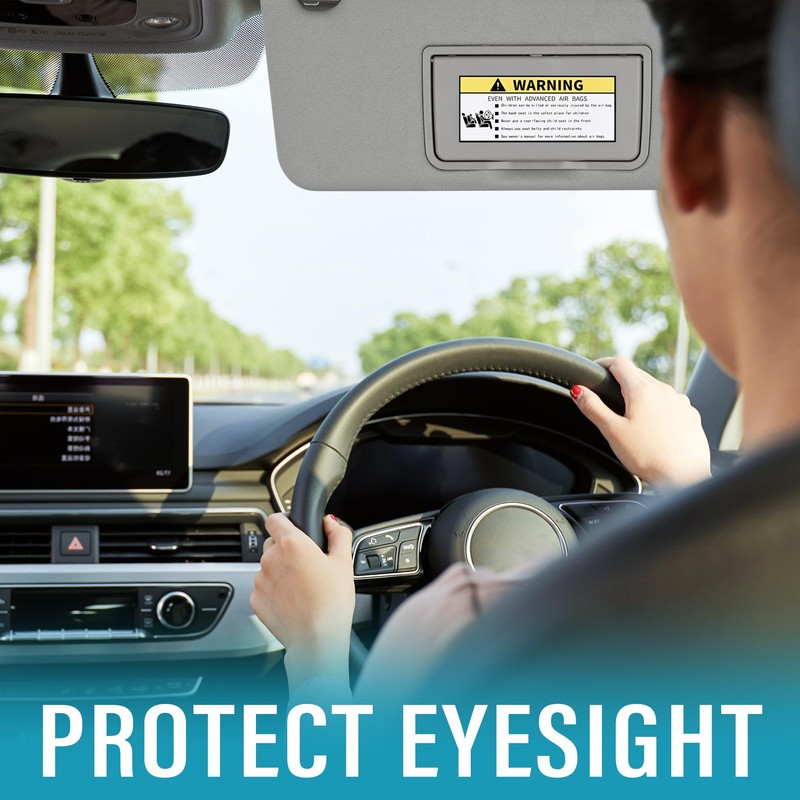 Grey Right Passenger Side Sun Visor Compatible with Honda Accord