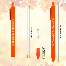 Whaline 32Pcs Funny Fall Thanksgiving Pens Set Brown Red Orange Yellow Thankful Ballpoint Pens Plastic Black Ink Pens for Autumn Home Office School Teaching Writing Activity Rewards Party Gift Decor