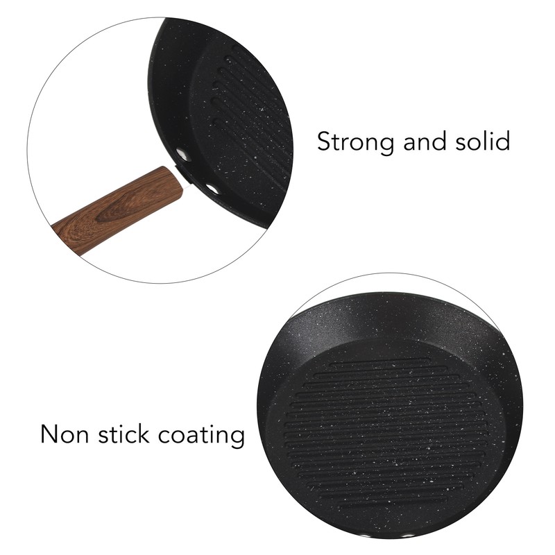 Round Grill Pan Universal Non Stick Multifunctional Flat Bottom Frying