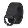 Men Black Canvas Belt,JASGOOD Webbing Cloth D Ring Buckle Belt