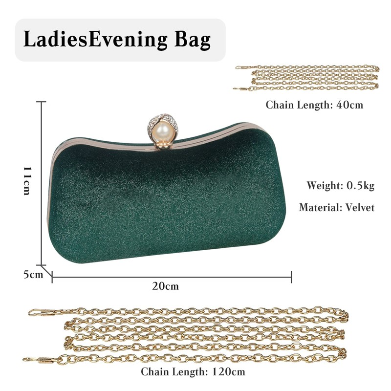 CORIOS Velvet Evening Bag for Women Glitter Clutch Bag Sparkly