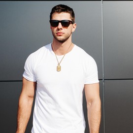 Zillaly Initial A-Z Letter Pendant Necklace Mens Womens Capital Letter Yellow Gold Plated Stainless Steel Box Chain Mens Chain,Birthday Gifts for Men Teens(Gold K)