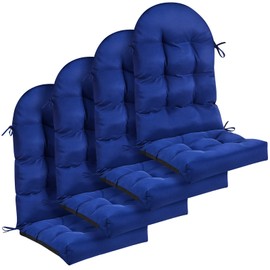Geelin 4 Pcs Adirondack Chair Cushion High Back Patio Chair Cushion 44 x 19 x 4 Inch Tufted Weather Resistant Fade Resistant Seat Rocking Chair Cushion for Patio Rocking Chair Cushion Seat (Dark Blue)