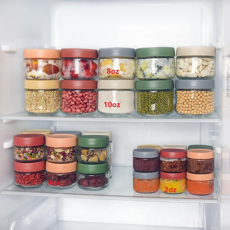 EONJOE 8oz Glass Jars with Lids 1 Cup Small Food