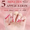 French Press-on Nails, Glossy False Nails Long, Red False Nails