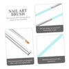 FOMIYES 2pcs Nail Art Brushes Gradient Blue Nail Clean up